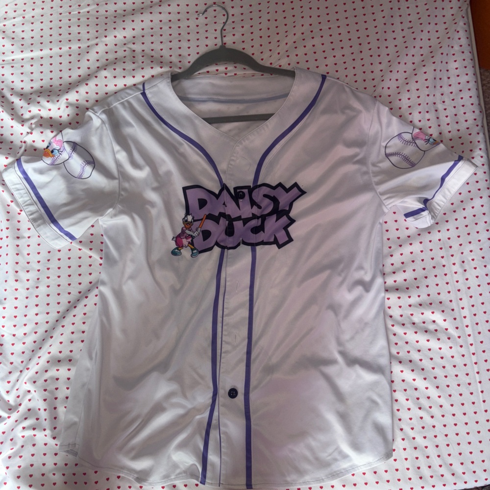 Daisy Duck White and Purple Disney Baseball Jersey